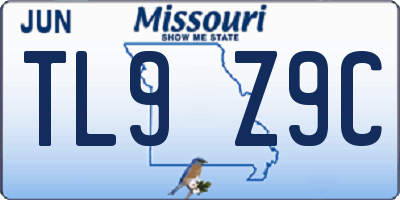 MO license plate TL9Z9C