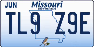 MO license plate TL9Z9E