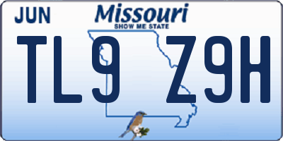 MO license plate TL9Z9H