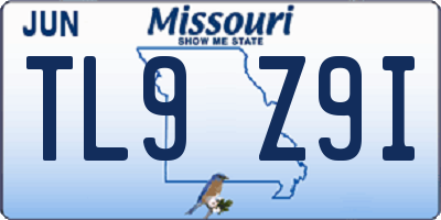 MO license plate TL9Z9I