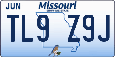 MO license plate TL9Z9J