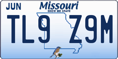 MO license plate TL9Z9M