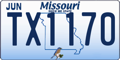 MO license plate TX1170