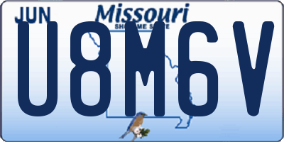 MO license plate U8M6V