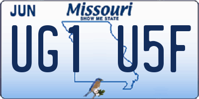 MO license plate UG1U5F