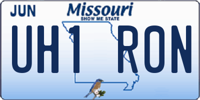 MO license plate UH1R0N