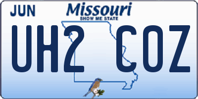 MO license plate UH2C0Z