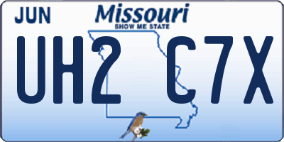 MO license plate UH2C7X