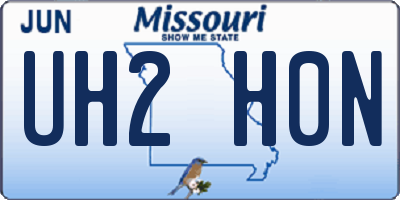 MO license plate UH2H0N