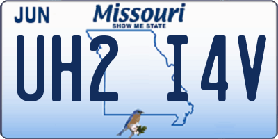 MO license plate UH2I4V