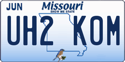 MO license plate UH2K0M