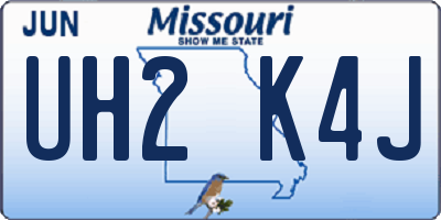 MO license plate UH2K4J