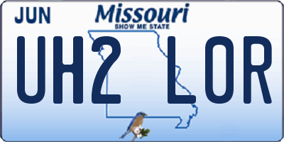 MO license plate UH2L0R
