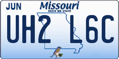 MO license plate UH2L6C