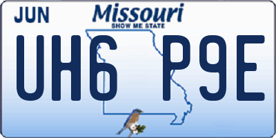 MO license plate UH6P9E