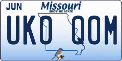 MO license plate UK0Q0M