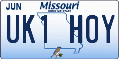 MO license plate UK1H0Y