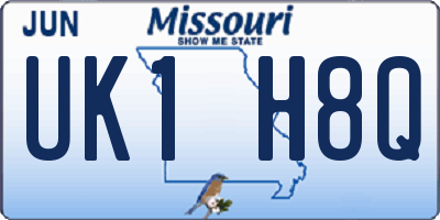 MO license plate UK1H8Q