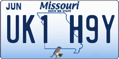 MO license plate UK1H9Y