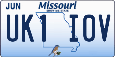 MO license plate UK1I0V
