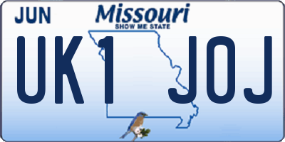 MO license plate UK1J0J