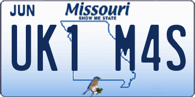 MO license plate UK1M4S