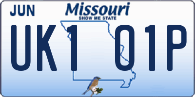 MO license plate UK1O1P