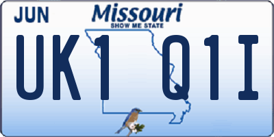 MO license plate UK1Q1I