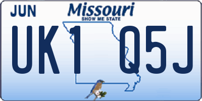 MO license plate UK1Q5J