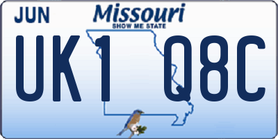 MO license plate UK1Q8C