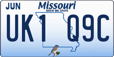MO license plate UK1Q9C