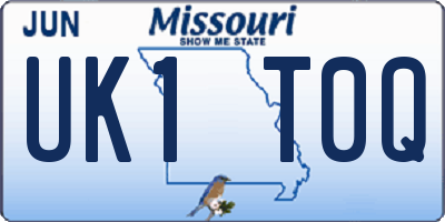 MO license plate UK1T0Q