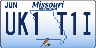 MO license plate UK1T1I