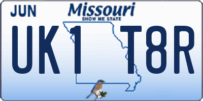 MO license plate UK1T8R