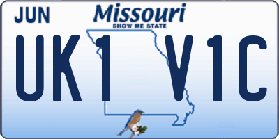 MO license plate UK1V1C