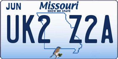 MO license plate UK2Z2A