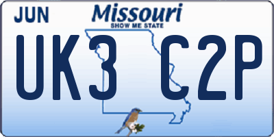 MO license plate UK3C2P