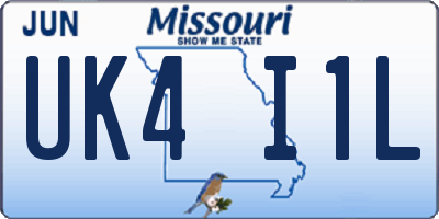 MO license plate UK4I1L