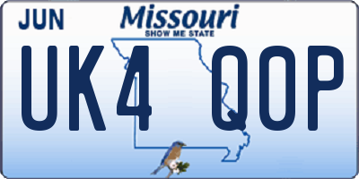 MO license plate UK4Q0P
