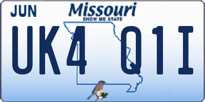 MO license plate UK4Q1I