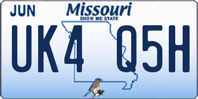 MO license plate UK4Q5H