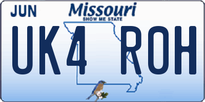 MO license plate UK4R0H