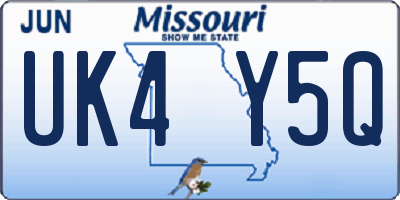 MO license plate UK4Y5Q