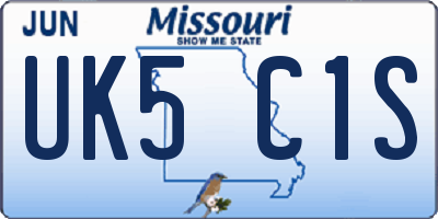 MO license plate UK5C1S