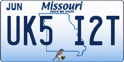 MO license plate UK5I2T