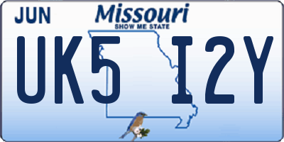 MO license plate UK5I2Y