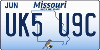 MO license plate UK5U9C