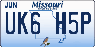 MO license plate UK6H5P