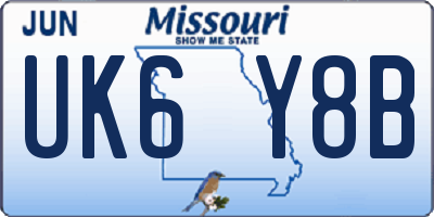 MO license plate UK6Y8B