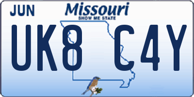 MO license plate UK8C4Y
